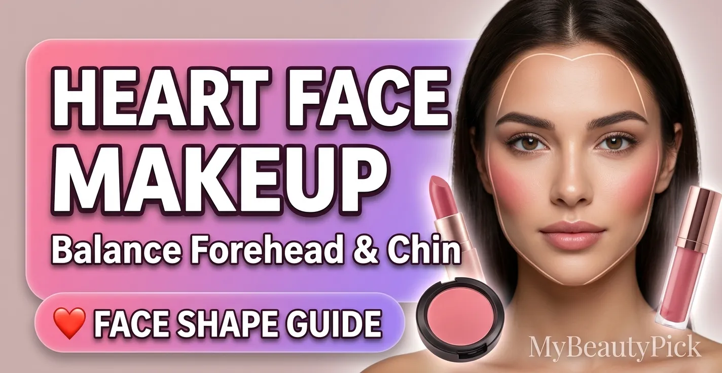 Makeup for Heart-Shaped Face Balancing a Wide Forehead and Narrow Chin