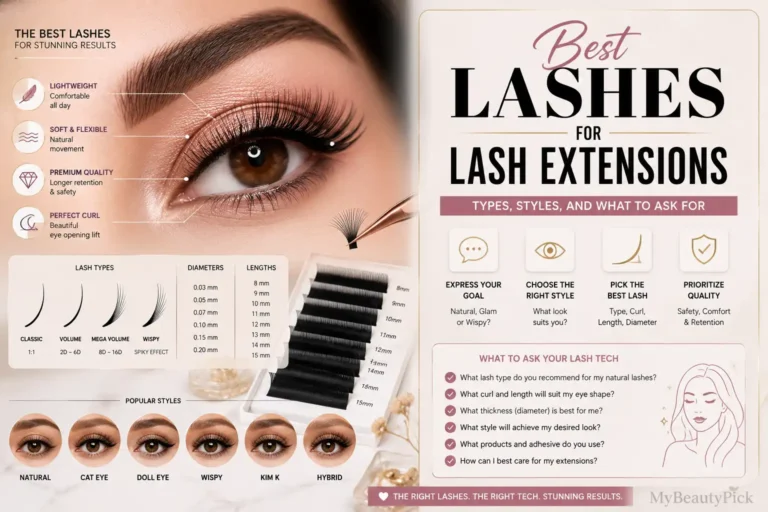 Best Lashes for Lash Extensions: Types, Styles, and What to Ask For 8 Guide to choosing the best lash extension types, styles, and curls