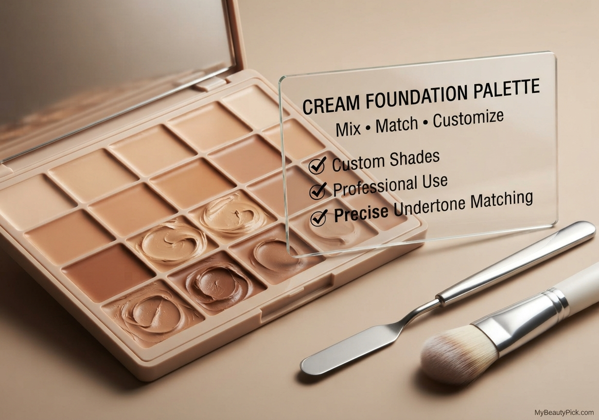 Cream foundation palette with custom shades for precise undertone matching