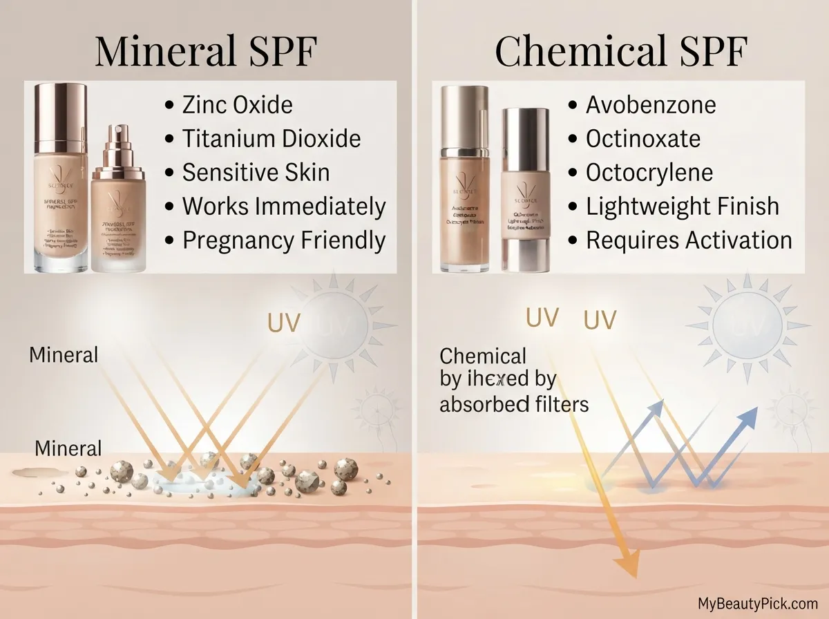 Mineral SPF versus chemical SPF filters compared