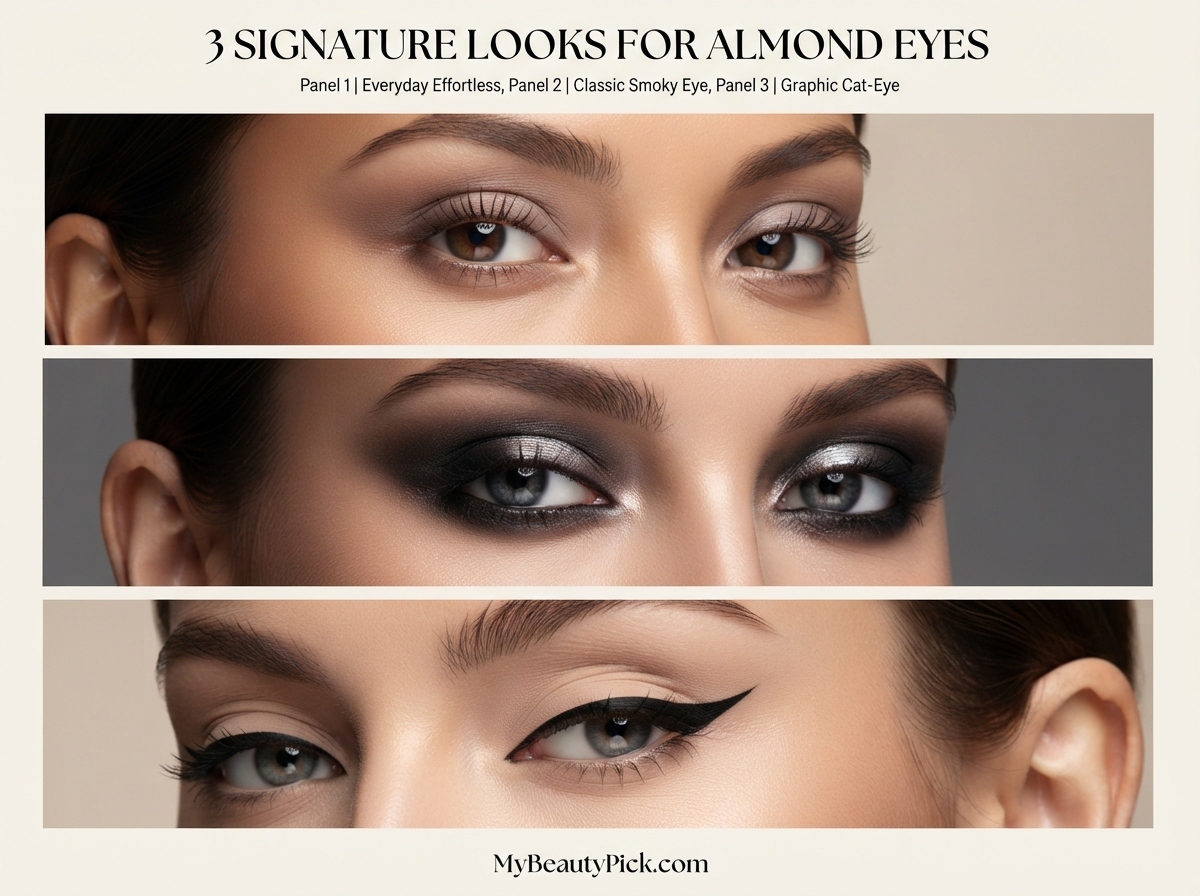 Makeup for Almond Eyes: Why Most Techniques Work and Which Flatter Most 8 3 signature looks for almond eyes: everyday effortless, classic smoky eye, graphic cat-eye