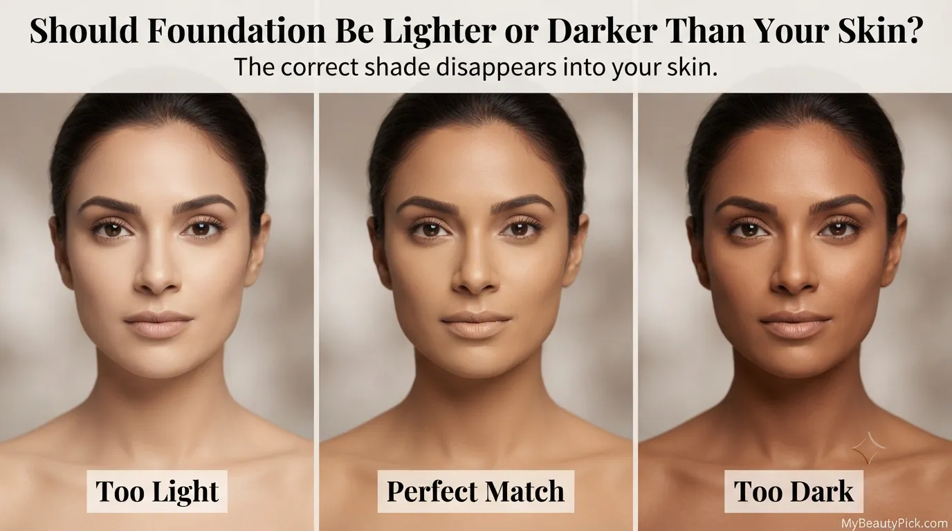 Should Foundation Be Lighter or Darker Than Your Skin Tone?