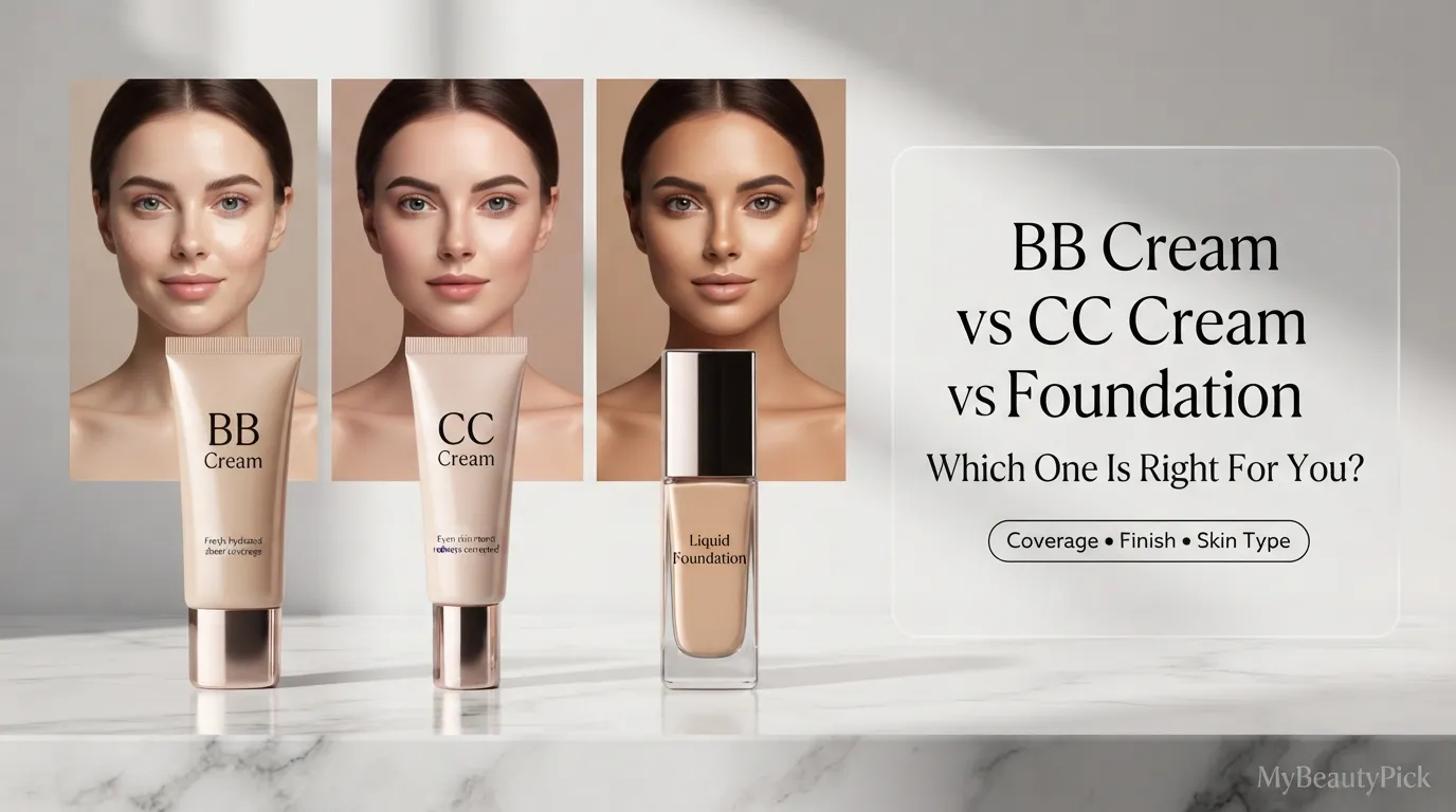 BB cream vs CC cream vs foundation — which one is right for you by coverage, finish and skin type
