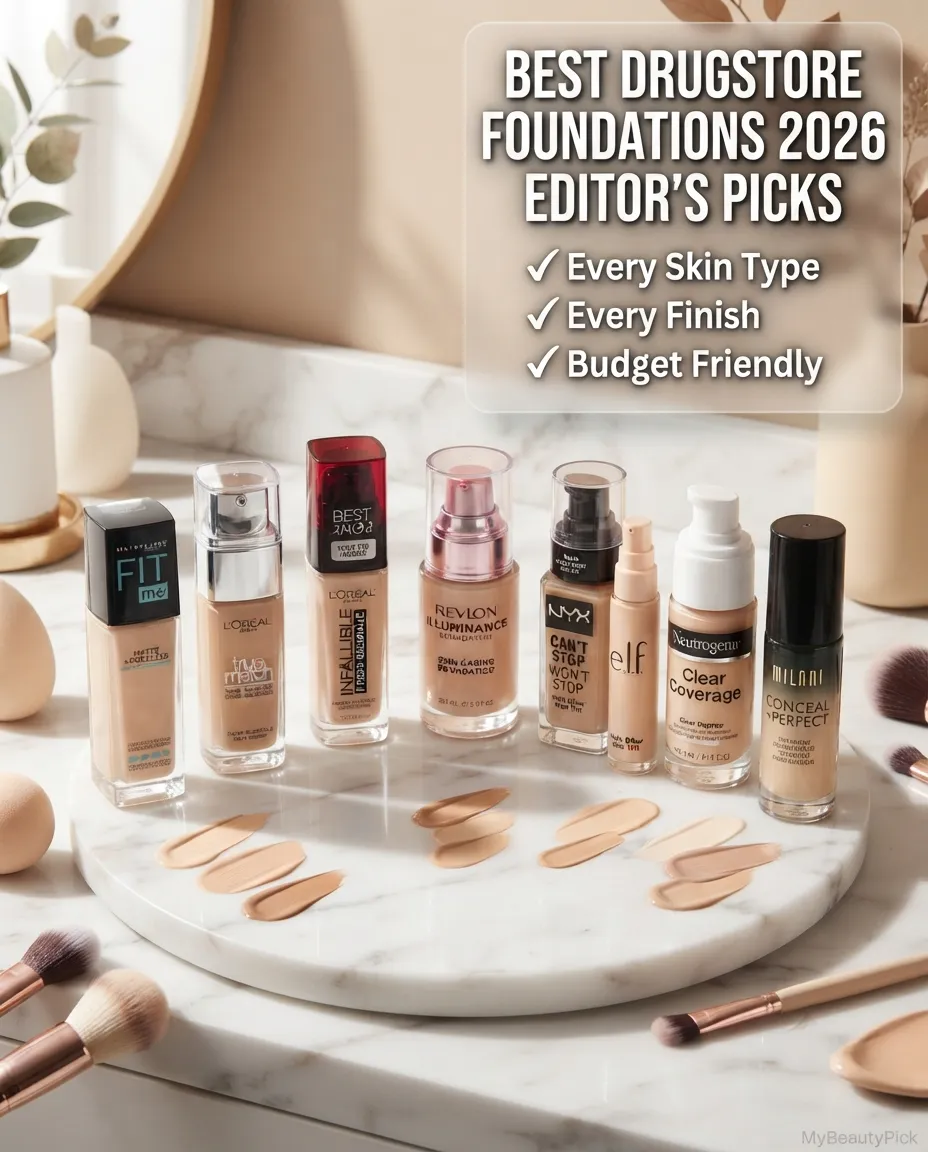 Best drugstore foundations 2026 editor picks — Maybelline Fit Me, L’Oreal True Match, Infallible, Revlon Illuminance, NYX, e.l.f., Neutrogena and Milani
