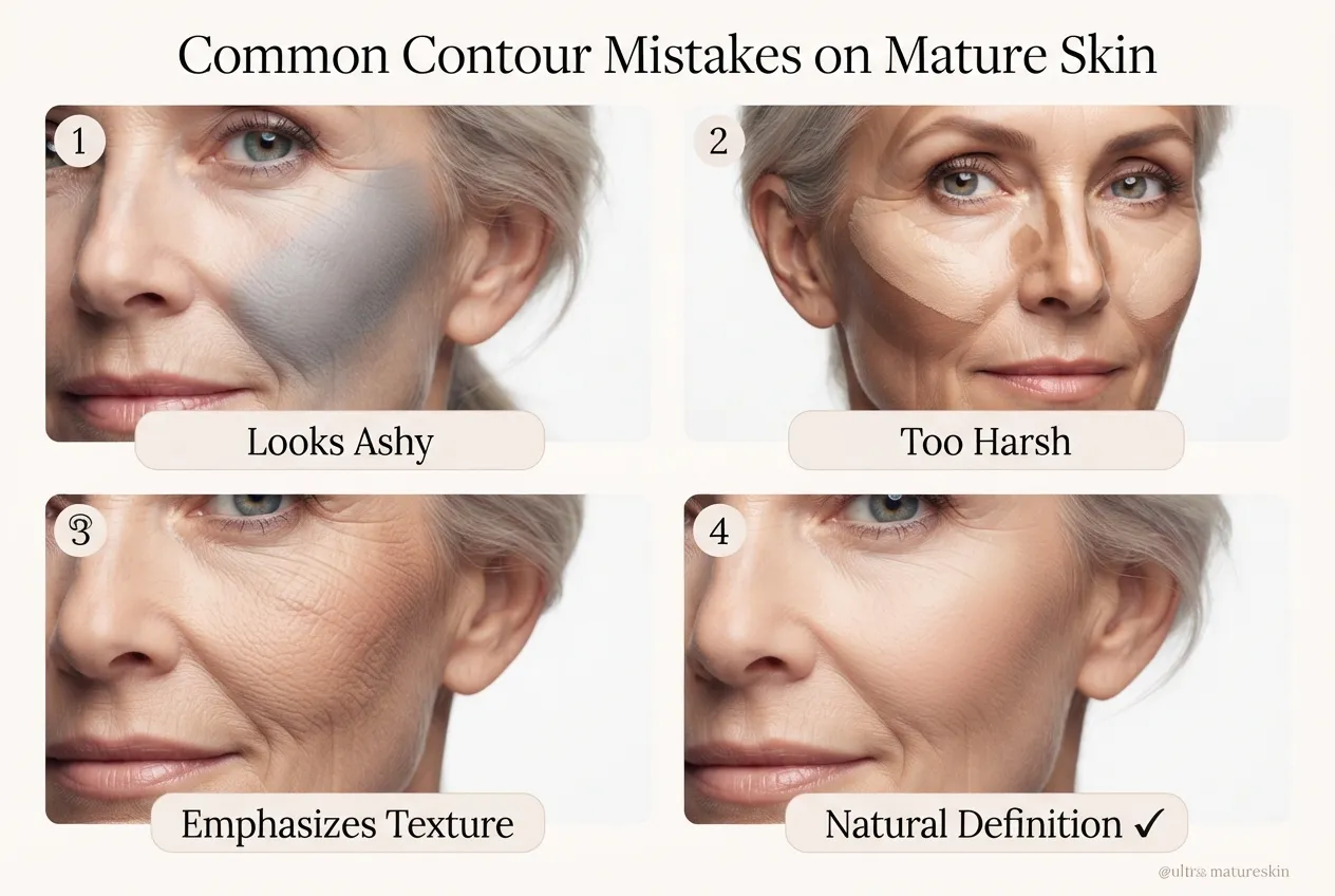 Best Contour Sticks for Mature Skin: Sculpting Without Settling Into Lines 6 Common contour mistakes on mature skin — ashy grey shades, harsh lines, texture emphasis versus natural definition
