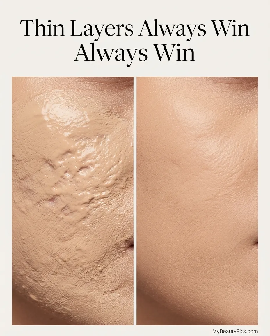 Thin layers always win when building foundation coverage over acne scars