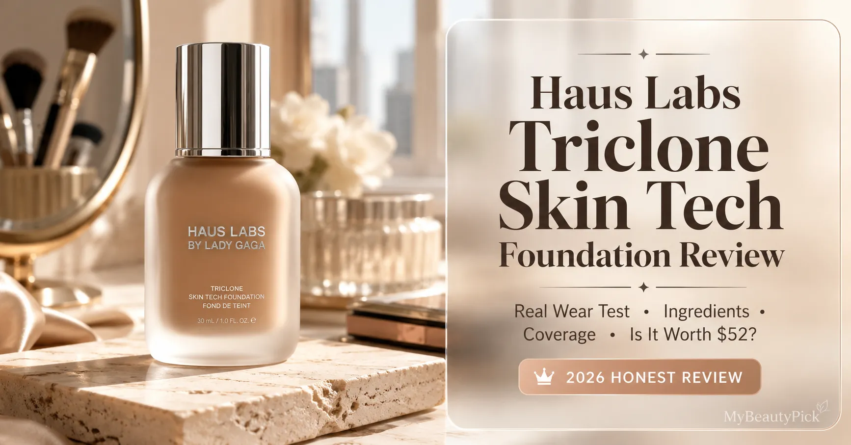 Triclone foundation review 38 Haus Labs by Lady Gaga Triclone Skin Tech Foundation review — wear test, ingredients, coverage and whether it is worth $52