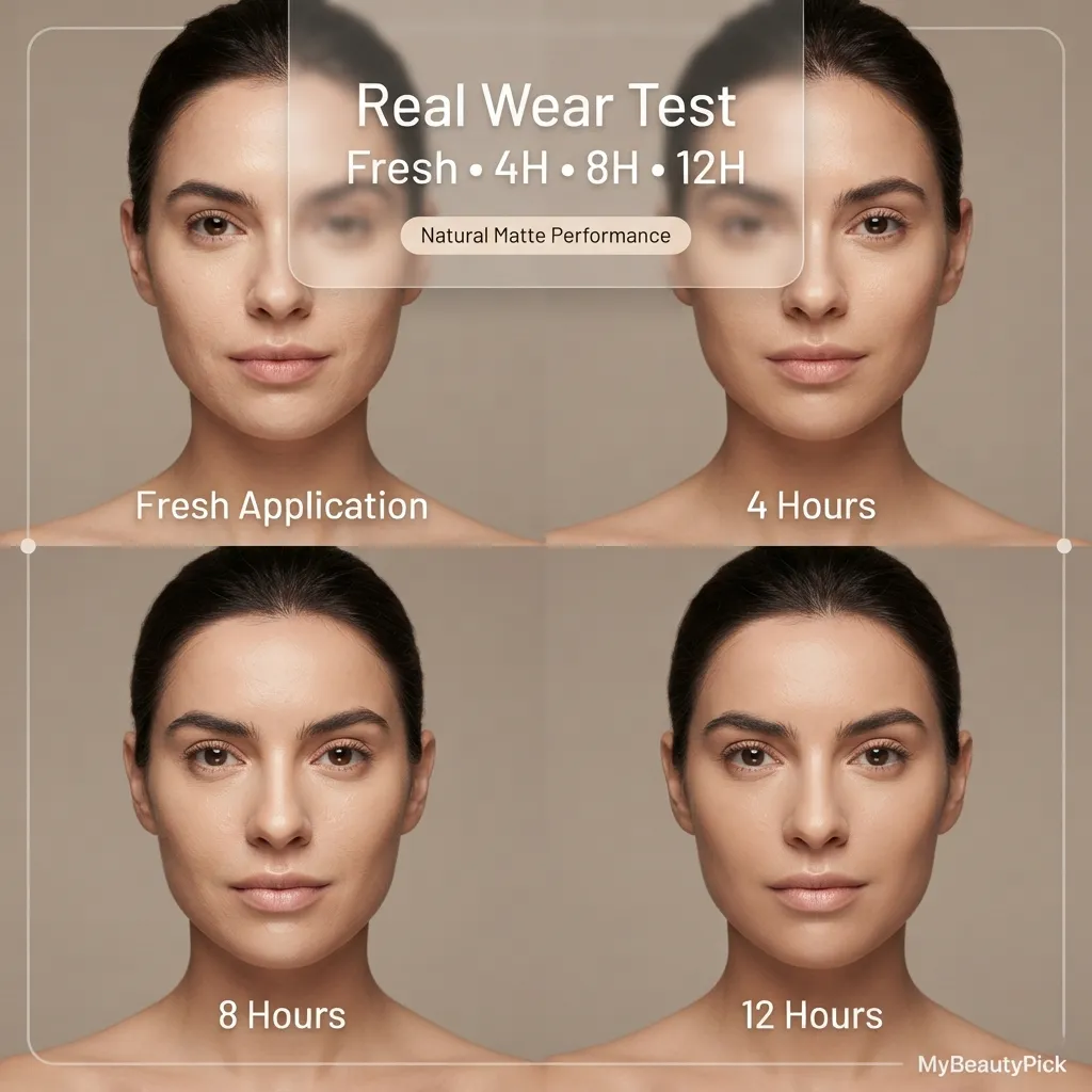 IL Makiage foundation review: shade matching and formula deep-dive 6 IL Makiage foundation real wear test — natural matte performance at fresh application, 4, 8 and 12 hours