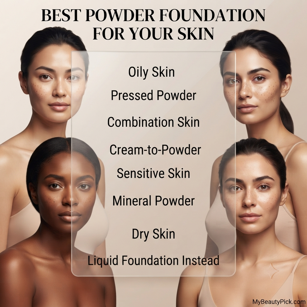 Best powder foundation by skin type: oily, combination, sensitive, and dry skin
