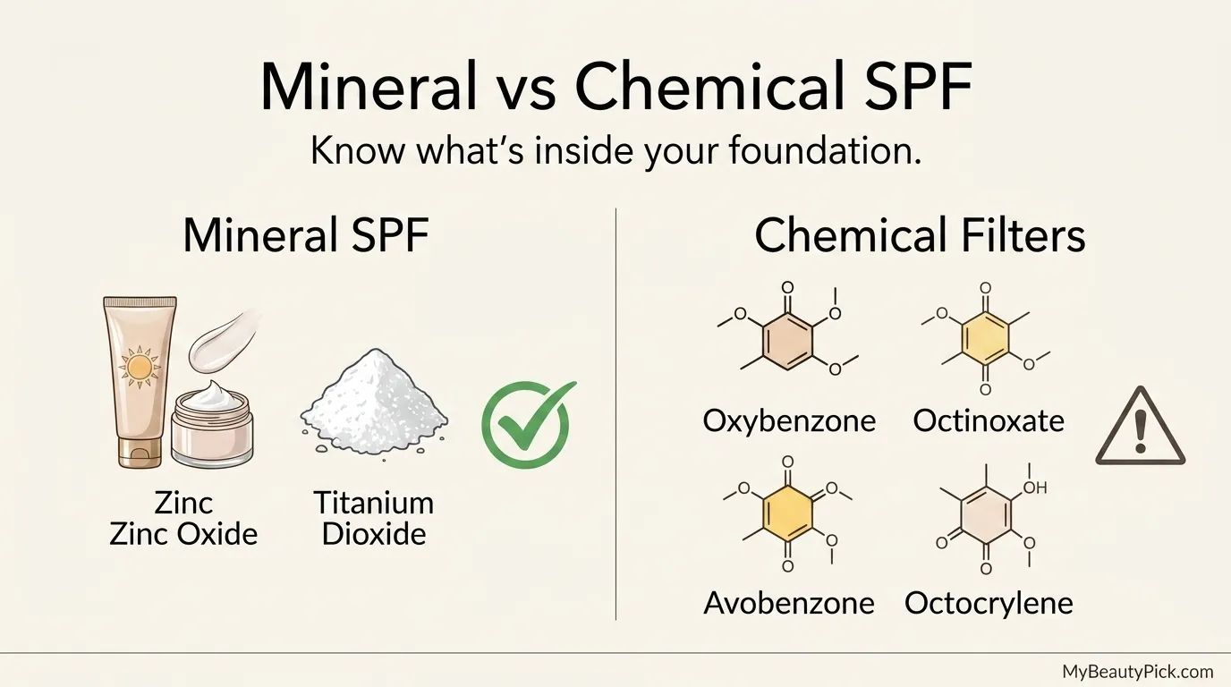 Best pregnancy-safe foundation: what to avoid and what to use pregnancy safe foundation 4 Mineral SPF versus chemical SPF filters compared