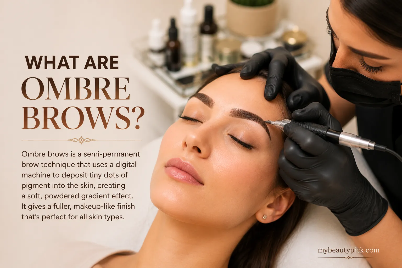 Microblading vs ombre eyebrows 3 What are ombre powder brows — a semi-permanent technique depositing tiny dots of pigment for a soft powdered gradient