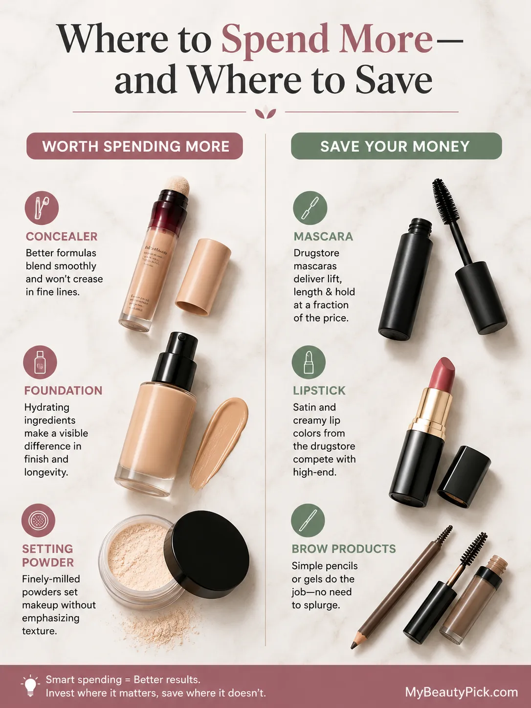 Best drugstore makeup for over 60 2 Where to spend more and where to save on drugstore makeup — invest in concealer, foundation and setting powder; save on mascara, lipstick and brows
