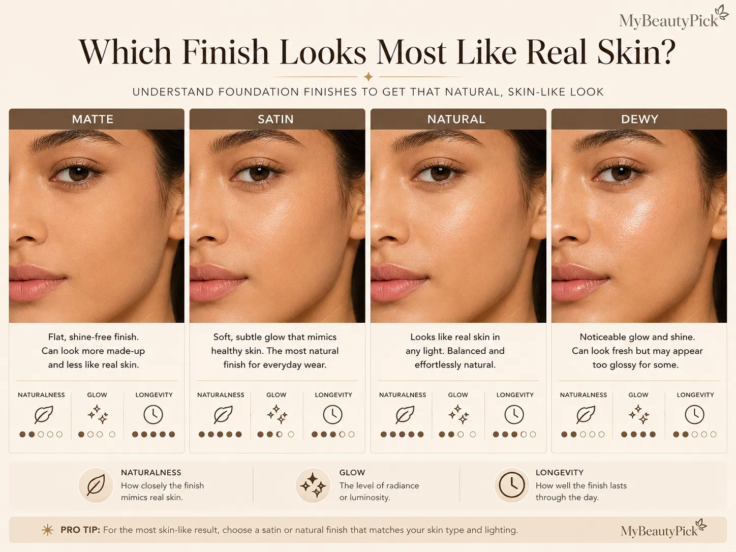 Best Foundation That Looks Like Skin: No-Makeup Makeup Picks 3 Which foundation finish looks most like real skin — matte, satin, natural and dewy rated for naturalness, glow and longevity