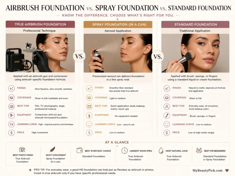 Airbrush Foundation: What It Is and the Best Products to Try 7 Airbrush vs spray vs standard foundation — technique, finish, coverage, equipment and price compared