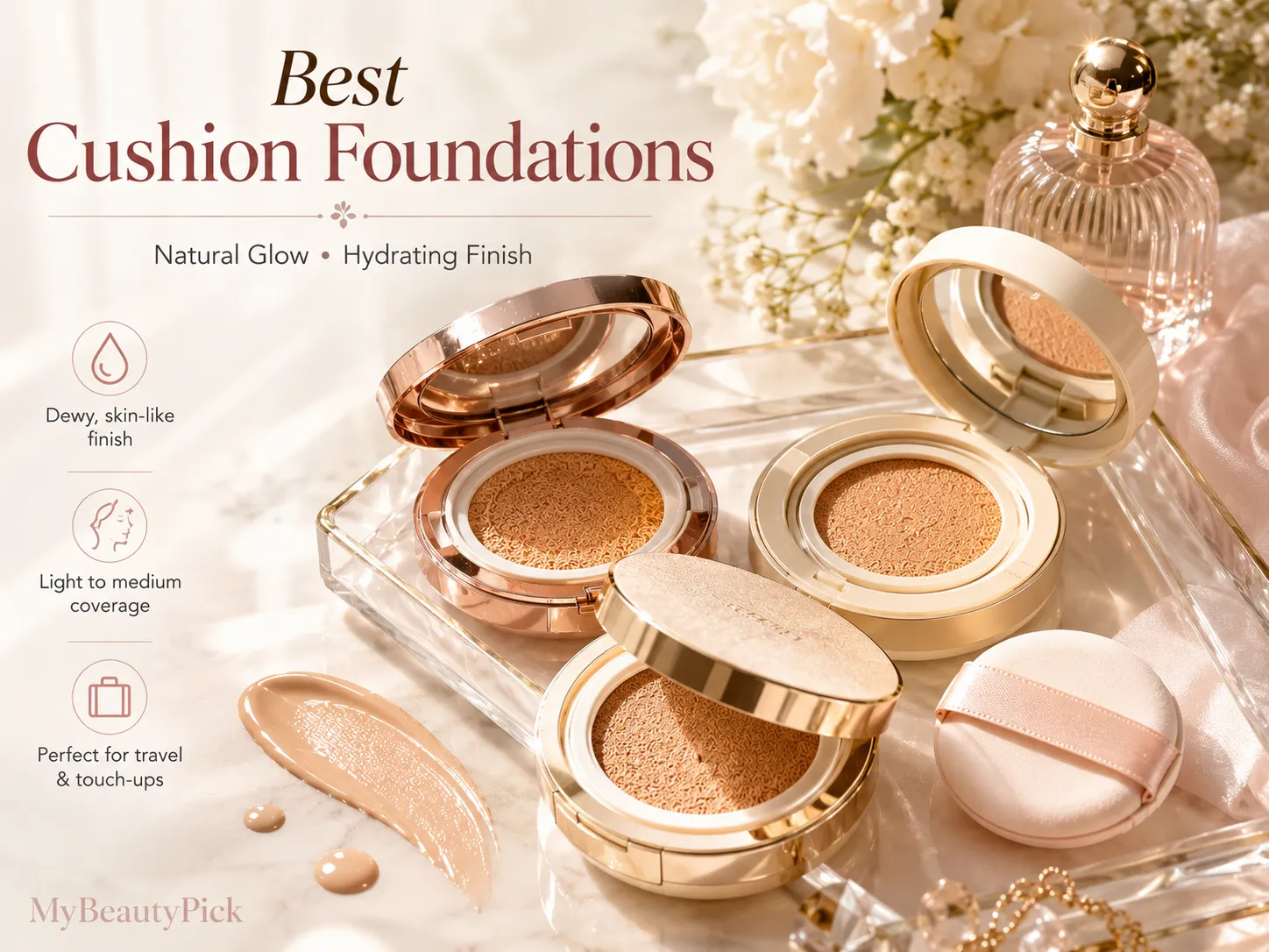 Compact and Cushion Foundation: The Best Travel-Friendly Formulas 3 Best cushion foundations for a natural glow and hydrating finish, travel-friendly and mess-free